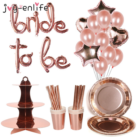 Rose Gold Team Bride To Be Balloons Bridal Crown Sash Badge Bachelorette Party Wedding Decoration Hen Party Accessories Supplies ► Photo 1/6