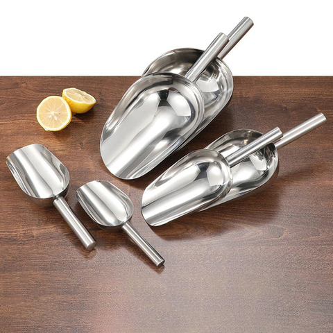 1X Stainless Steel Sweet Candy Ice Scraper Buffet Bar Food Measuring Scoop Shovel ► Photo 1/6