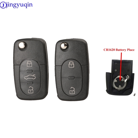 jingyuqin 2/3 Buttons Flip Remote Car Key Shell For Audi A2 A3 A4 A6 A8 TT Fob Case Cover CR1620 Battery Place ► Photo 1/5