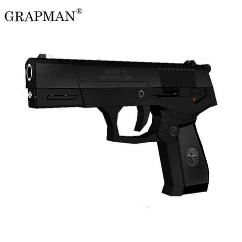 China Qsz-92 Pistol Paper Model Weapon Gun 3D Handmade Drawings Military Paper Spelling Toy ► Photo 1/4