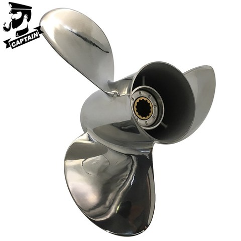 Captain Propeller 11 1/8X13 Fit Yamaha Outboard Engines T25HP 40HP 50HP 60 HP Stainless Steel 13 Tooth Spline RH 69W-45945-00-EL ► Photo 1/5