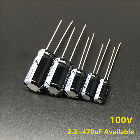 100V 2.2/6.8/12/22/27/33/39/47/56/68/82/100/120/150/220/330/390/470uF Good quality Aluminum Electrolytic Capacitor ► Photo 1/1