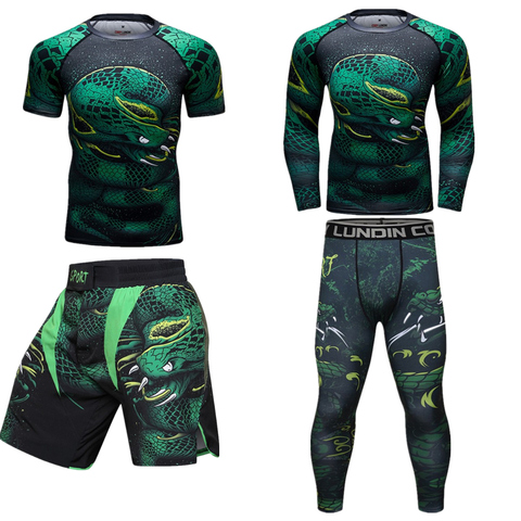 MMA Rashguard Rattlesnake Sport Suit 3D MMA Boxing Jerseys Men KickBoxing Muay Thai Shorts Breathable Fightwear Bjj MMA T-shirts ► Photo 1/6