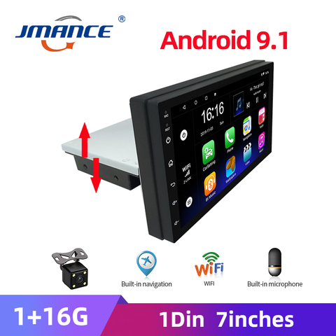 10.1" Single 1Din Android 9.1 Car Stereo MP5 Player WiFi FM Radio GPS Navigation