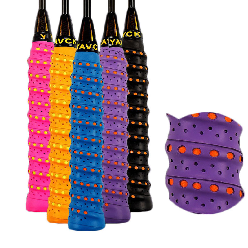 Anti Slip Fishing Rod Badminton Racket Handle Grips Tape Handle Wrap Purple 