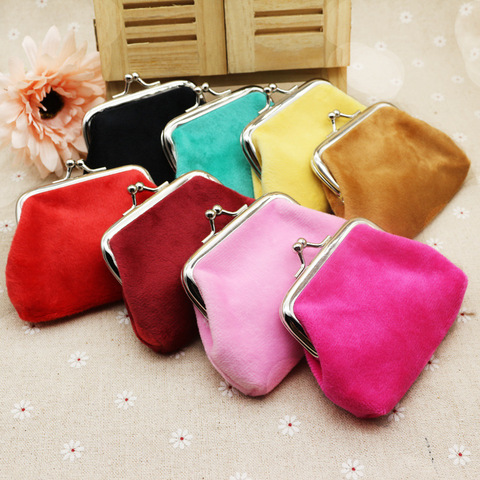 Women's Corduroy Coin Purse Money Bag Candy Color Small Wallet Clutch Purse Cartera Lady Key Bag Mini Purse ► Photo 1/6