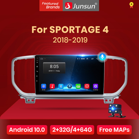 Junsun V1 2G+32G Android 10.0 DSP 4G Car Radio Multimedia Player GPS Navigator For KIA Sportage 4 2022-2022 Audio 2Din 2 din dvd ► Photo 1/6