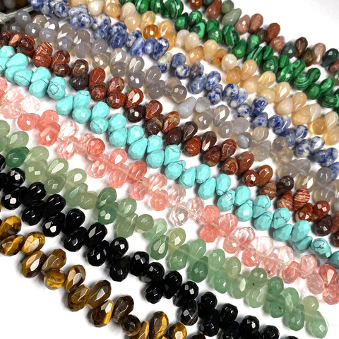 Natural Stone Water drop shape Faceted crystal Semifinished Loose beads For jewelry making DIY Necklace Bracelet Accessories ► Photo 1/6