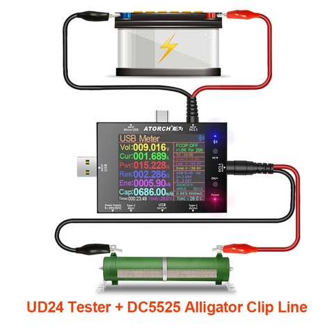 DC5.5 USB tester digital voltmeter ammeter power bank voltage detector volt Amper Car 12V 24V battery router electric meter ► Photo 1/6