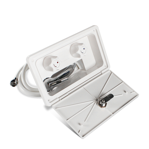 White RV Exterior Shower Box Kit with Lock Boat Marine Camper Motorhome Caravan Accessories TYTXRV ► Photo 1/6