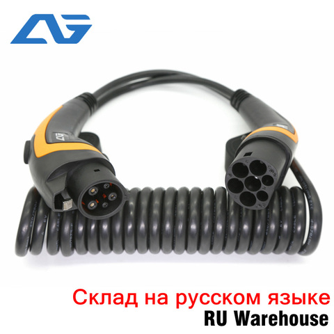 16A 32A EV charging Cable  3.6KW 7.6KW J1772 Type 1 to Type 2 IEC62196 EV Plug With 5 Meter for electric vehicle ► Photo 1/6