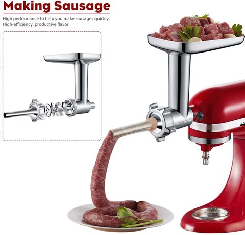 Metal Food Grinder Attachments for KitchenAid Stand Mixers Durable Meat Grinder Sausage Stuffer Attachment Compatible Tools Home ► Photo 1/6