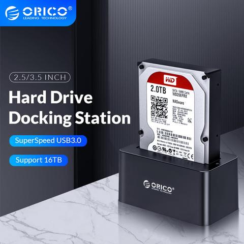 ORICO 2.5/3.5 inch USB3.0 to SATA HDD Docking Station Hard Disk Box 8TB with 12V2A Power Adapter Hard Drive Case Enclosure ► Photo 1/6