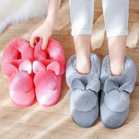Fongimic Winter Warm Slippers for Women Practical Cotton Indoor Cotton-padded Shoes Slippers Female Floor 5 Colors Cotton Shoes ► Photo 1/5