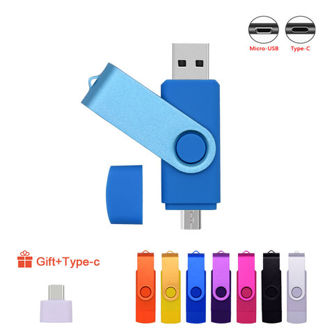 USB Flash Drive OTG Pen Drive 64 GB 32 GB 16 GB 8 GB 4GB External Storage Frosted Double Application Micro USB Stick Custom Logo ► Photo 1/6