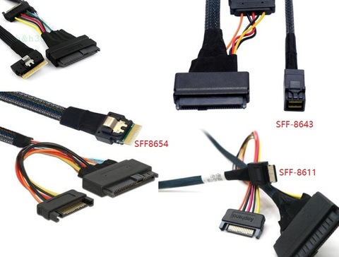 SFF-8654 Slim SAS to SFF-8639 U.2 interface transfer cable to NVME SSD  SFF8654 to SFF8639   SFF-8639 to SFF-8654  8643 to 8639 ► Photo 1/6