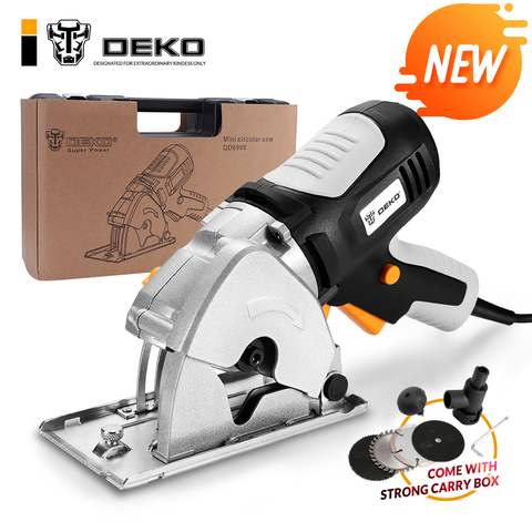 DEKO NEW DKMS85Q2 Mini Circular Saw Handle Power Tools with 4 Blades and BMC Box Multifunctional Electric Saw DIY Power Tool ► Photo 1/6