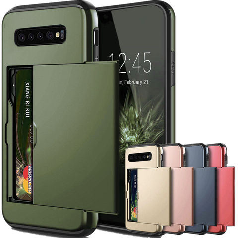 For Samsung Galaxy S10 Plus S10E S10 5G S9 S8 S7 S6 Edge S5 Case Slide Armor Wallet Card Slots Holder Cover For Samsung Note 9 8 ► Photo 1/6