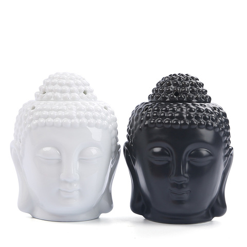 Oil Burner White/Black Decoration Classic Aroma Burner Incense Burner Buddha Head Ceramics Tea Ceremony Bedroom Buddhist Temple ► Photo 1/6