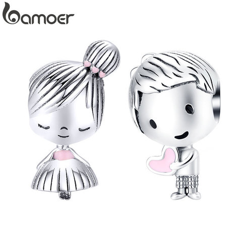 [Coupon $15 OFF $3] bamoer Boy and Girl Charm for Original Silver 925 Bracelet Genuine 925 Sterling Silver  SCC1334 ► Photo 1/6