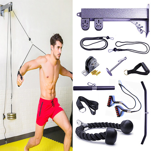 Fitness DIY Pulley Cable Machine Attachment System Arm Biceps Triceps Strength Trainning Home Gym Sport Workout Equipment Set ► Photo 1/6