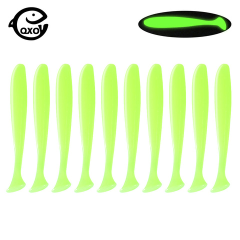 QXO 5/10pcs 10cm Soft Lures Silicone Bait Spoon Winter Fishing Soft Bait Goods For Fishing Swimbait Ice Wobbler For Trolling ► Photo 1/6