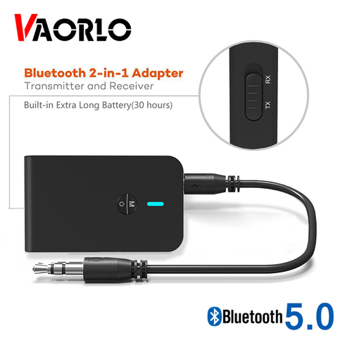 aptX Low latency 5.0 Bluetooth Transmitter Receiver 2 In 1 Audio Wireless Adapter For Car TV PC Speaker Headphone 3.5MM Aux Jack ► Photo 1/6