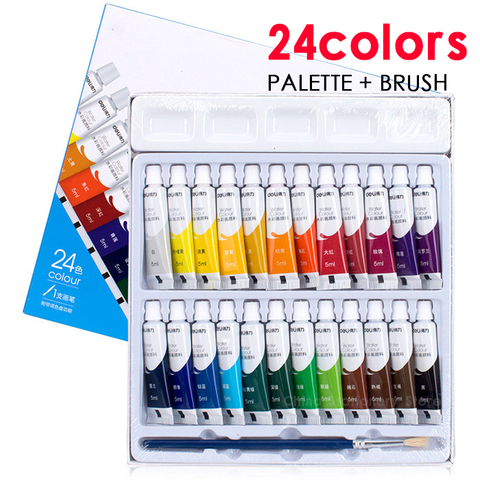 Deli 24Color Watercolor Paint Brush Portable Art Artist Student Painting Watercolor School Supplies ► Photo 1/5