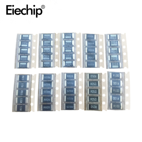 2512 SMD resistors kit 1%  High quality alloy resistance 10 value*5pcs =50pcs R001 R002 R005 R008 R010 R015 R020 R025 R050 R100 ► Photo 1/1