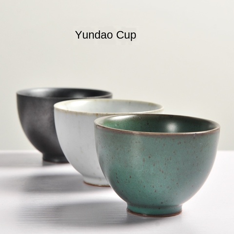 New Products Creative Japanese Style Stoneware yun dao Cup Retro Kiln Baked Teacup Ceramic Kung Fu Tea Set Teacups ► Photo 1/4