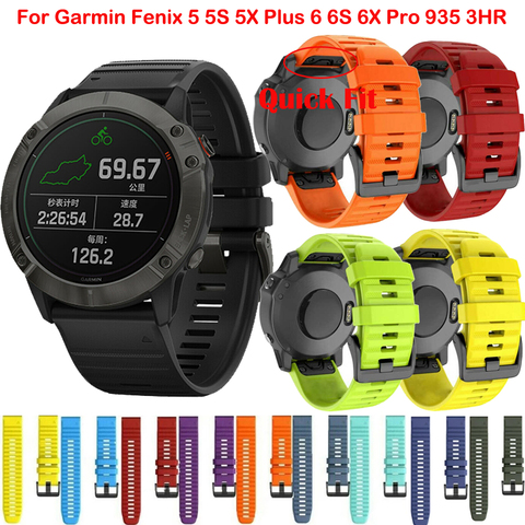 26 22 20MM Silicone Quick Release Watchband Strap For Garmin Fenix 6X 6 6S Pro Smartwatch Easyfit Wrist Band Fenix5X 5 5S Correa ► Photo 1/1