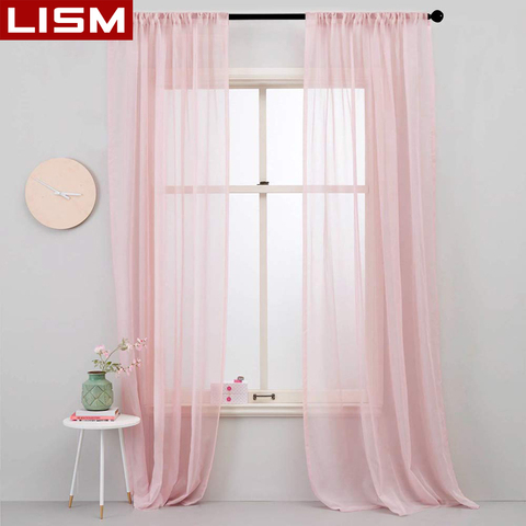 LISM Sheer Curtains for Living Room Bedroom Kitchen Tulle White Curtain for Windows Voile Drapes Home Decorative Sheer Panels ► Photo 1/6