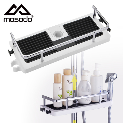 Shower Storage Rack Organizer Bathroom Pole Shelves Shampoo Tray Stand Single Tier No Drilling Lifting Rod Shower Head Holder ► Photo 1/6