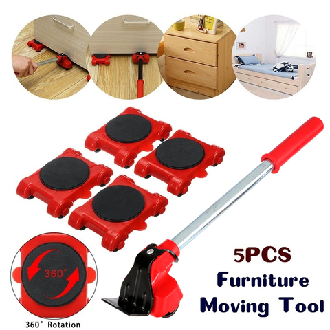 5pcs/set Furniture Mover for Home Shop Lifting Moving Heavy Duty Furniture Remover Lifter Sliders Kit Hand Transport Tool ► Photo 1/6