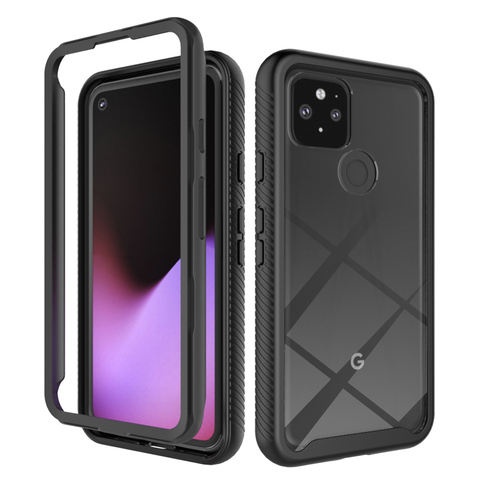 Hybrid Rugged Armor PC + TPU Silicone Shockproof Phone Case for Google Pixel 5 4A 5G 4 3A XL Soft Frame Clear Back Cover ► Photo 1/6