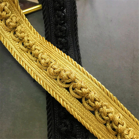 1 yard Gold wire trapezoidal buttons, military uniforms, dresses, dance clothes, decorative buckles ► Photo 1/5