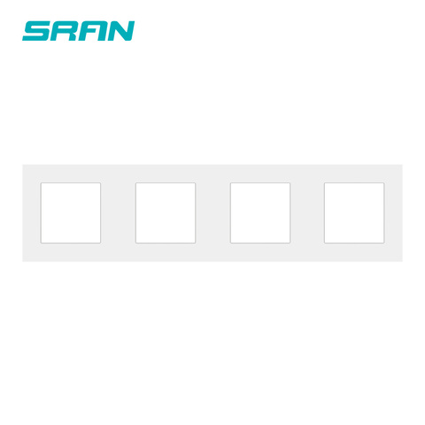 SRAN Blank panel with Installing iron plate 344mm*86mm white/black/gold PC four frame panel switch socket ► Photo 1/3