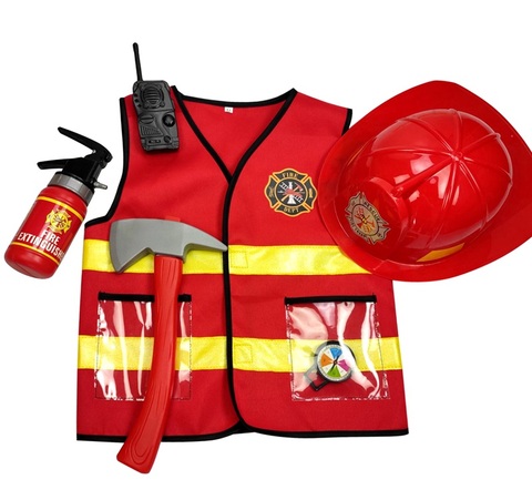 Umorden Kids Firefighter Cosplay Little Fireman Firemen Costume Uniform for Boy Child Halloween Carnival Party Costumes for Boys ► Photo 1/6