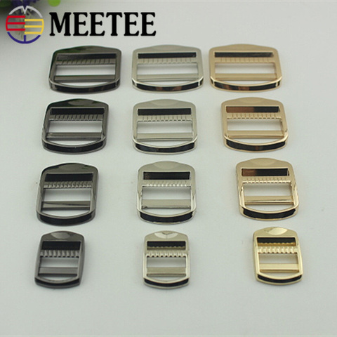 Meetee 2/4pcs 19/25/32/38mm Metal Bag Strap Adjustment Buckle Tri-Glide Hook Clasp DIY Backpack Strap Adjust Webbing Buckles ► Photo 1/6