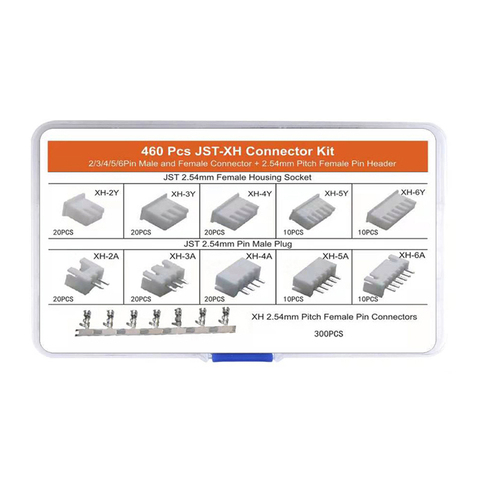460pcs XH 2.54mm JST Connectors Kit 2.54mm Female Male Terminals / Housing/2P/3P/4P/5P/6P Pin Housing Connector Adapter Plug ► Photo 1/6