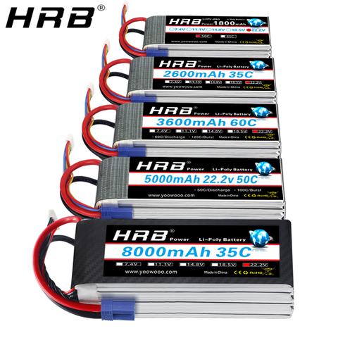 HRB 6S 22.2V Lipo Battery EC5 2200mah 2600mah 3300mah 4000mah 5000mah 6000mah 8000mah 10000mah 12000mah 16000 22000mah RC Parts ► Photo 1/6