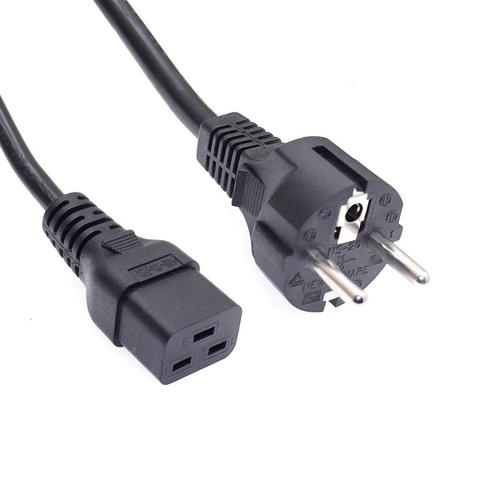 CEE7/7 European Straight Schuko to IEC C19 Power Cords, 16A 250V, Connected To C20 AC Power Cable Schuko Adapter Lead Cord ► Photo 1/6