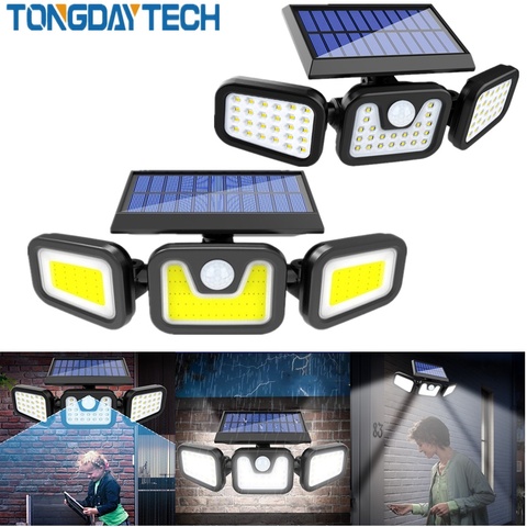 Tongdaytech LED Solar Light Outdoor Solar Lamp Powered Sunlight 3 Modes PIR Motion Sensor for Garden Decoration Wall Lamp Street ► Photo 1/6