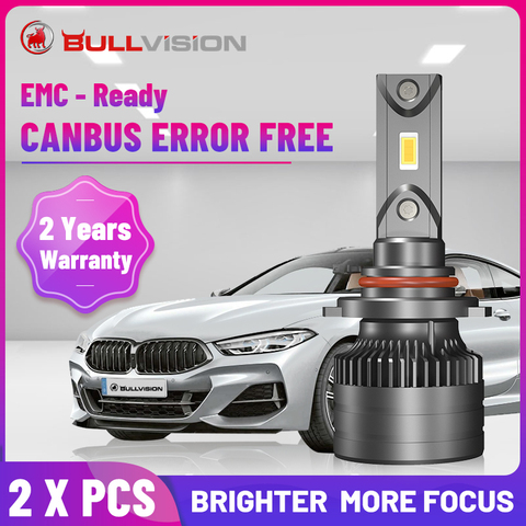 Bullvision H7 LED Headlight 6500K White H4 H11 9005 9006 Car Lights Canbus 14000LM 90W High Brightness Auto Bulbs 2pcs Headlamps ► Photo 1/6