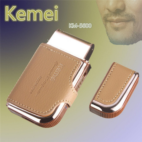 Kemei 2 in 1 Rechargeable Shaving Men 110-220V Electric Razor Vintage Leather Professional Hair Removal Shaver ► Photo 1/6
