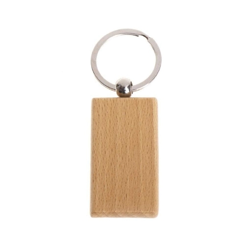 50 Blank Wooden Keychain Rectangular Engraving Key ID Can Be Engraved DIY ► Photo 1/6