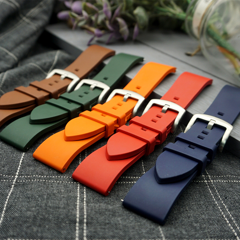 Rubber Watch Strap 20 mm 22mm 24mm Bracelet Quick Release Bar Watchband For Each Brand Watches Band Diving Waterproof 