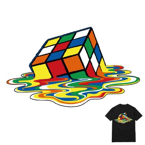 26x15cm Magic Cube Iron on Patches For DIY Heat Transfer Clothes T-shirt Thermal transfer stickers Decoration Printing ► Photo 1/5