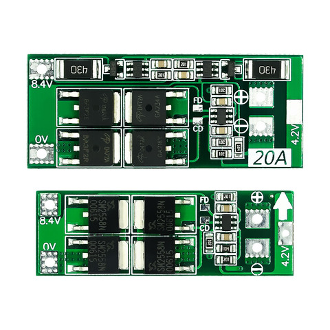 2S 7.4V 8.4V 18650 lithium battery protection board with balanced 20A current balanced board ► Photo 1/5