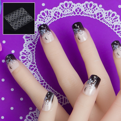 JQ 24 pcs in 1 Box With Nail Glue Tape Stars Pattern Press On False Nail Art Tips Full Cover Fake Nail Tip 10 Sizes JQ009 ► Photo 1/6